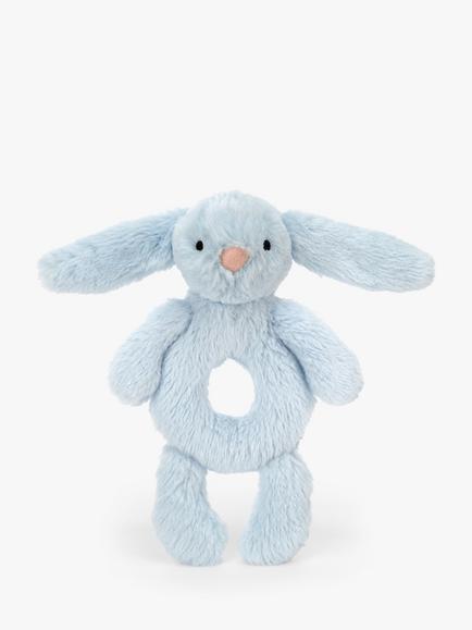Jellycat Bashful Bunny Ring Rattle Soft Toy - view 2, Blue