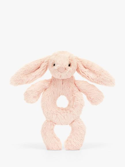 Jellycat Bashful Bunny Ring Rattle Soft Toy - view 2, Blush
