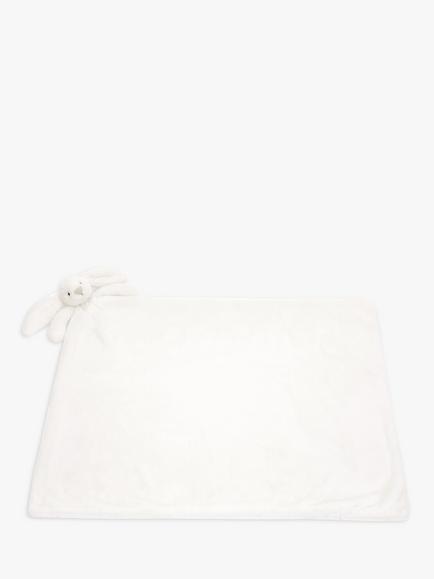 Jellycat Bashful Luxe Bunny Luna Blankie, White, White