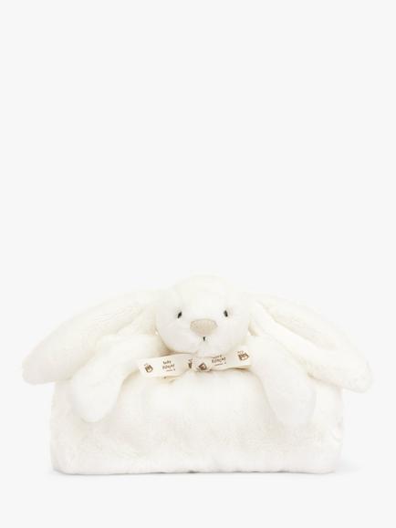 Jellycat Bashful Luxe Bunny Luna Blankie, White - view 2, White