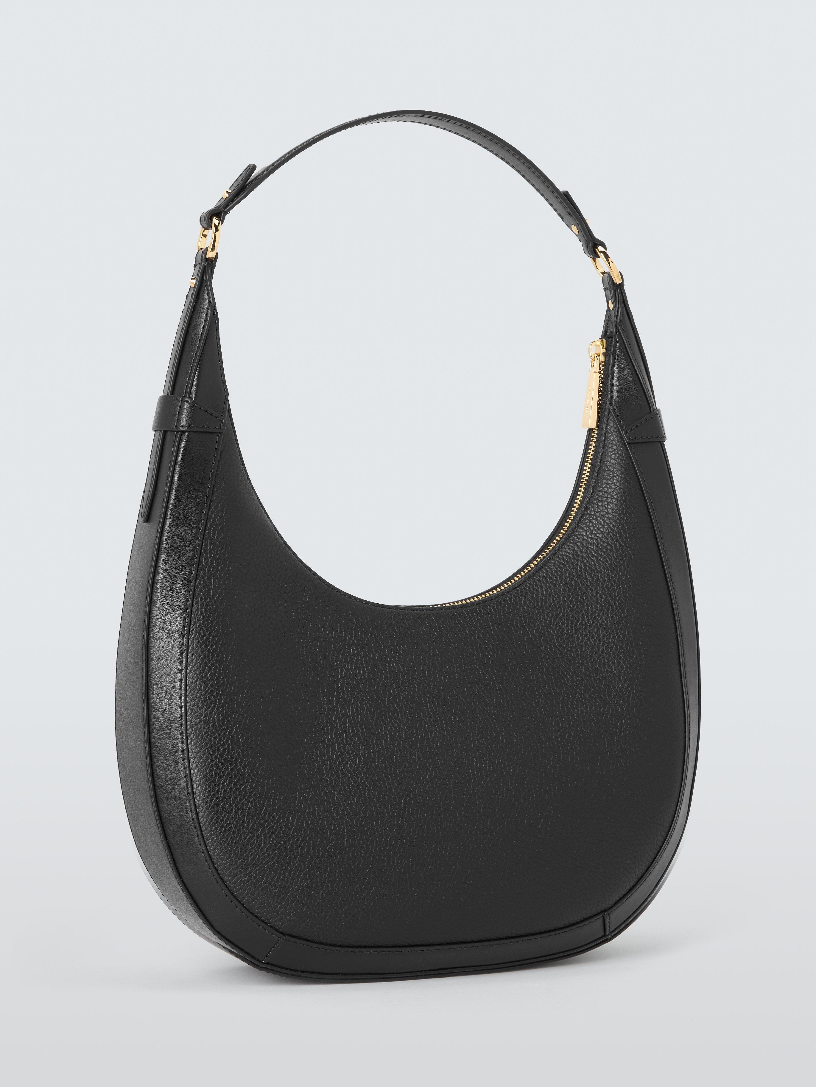Product image 3 of 6, which shows Michael Kors Preston Leather Hobo Shoulder Bag, Black
