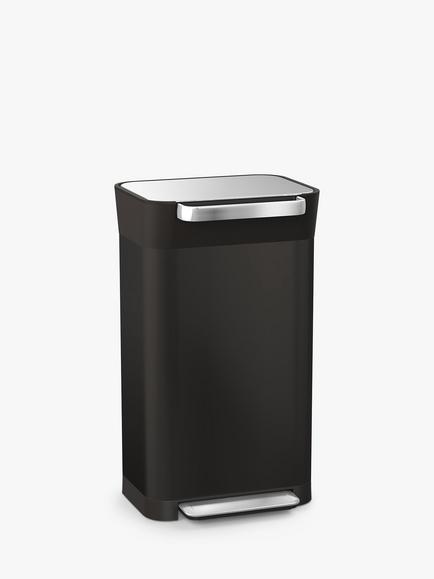 Joseph Joseph Titan 30L Trash Compactor & Fingerprint Proof Pedal Bin, Black