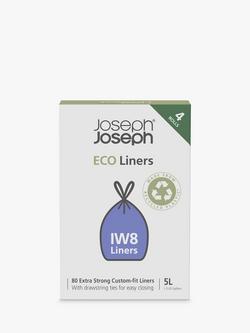 Joseph Joseph Intelligent Waste IW8 Eco Bin Liners, Pack of 80, 5L, White
