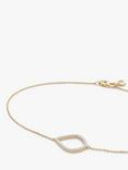 Monica Vinader 14ct Gold Riva Diamond Kite Bracelet, Gold