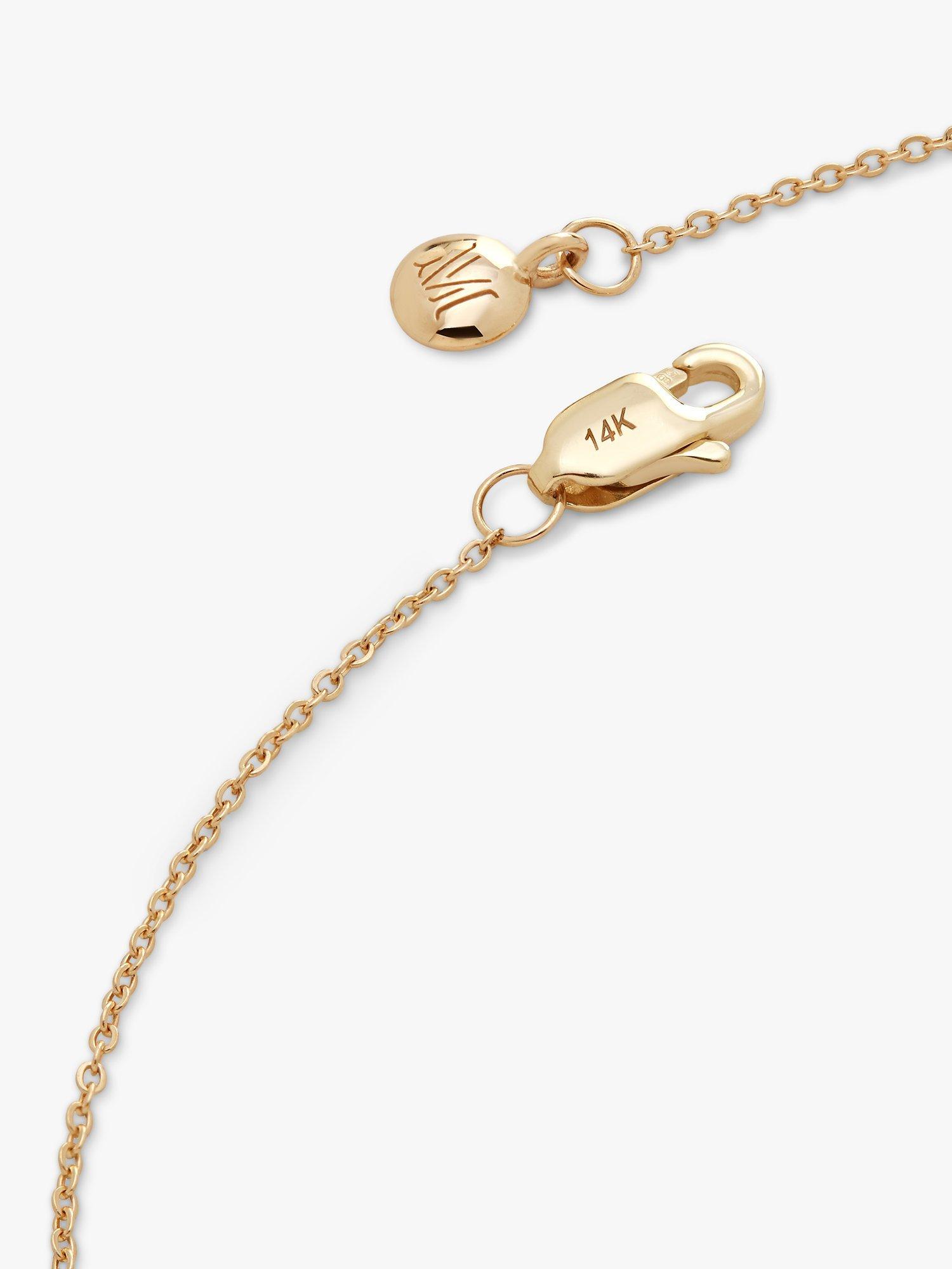 Product image 3 of 6, which shows Monica Vinader 14ct Gold Riva Diamond Kite Bracelet, Gold, Large