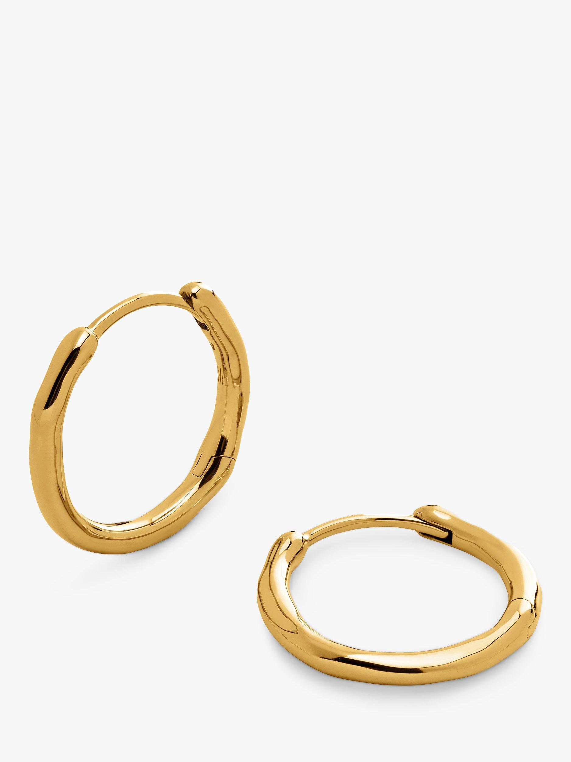 Product image 1 of 4, which shows Monica Vinader Siren Small Hoop Earrings, Gold