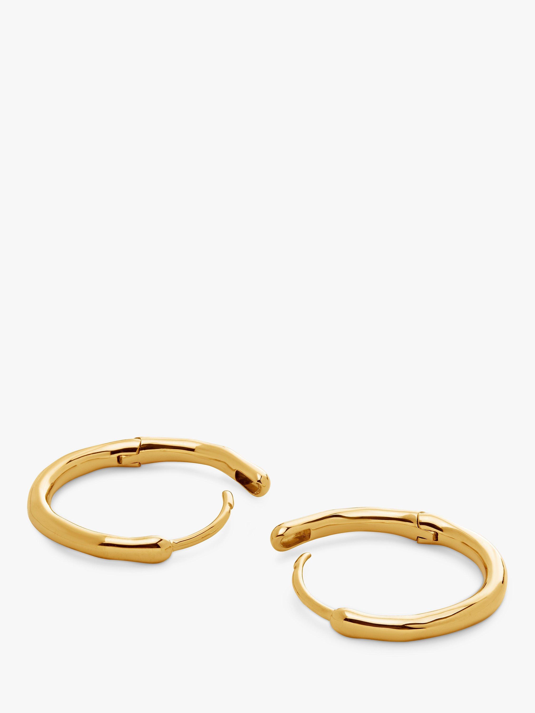 Product image 2 of 4, which shows Monica Vinader Siren Small Hoop Earrings, Gold