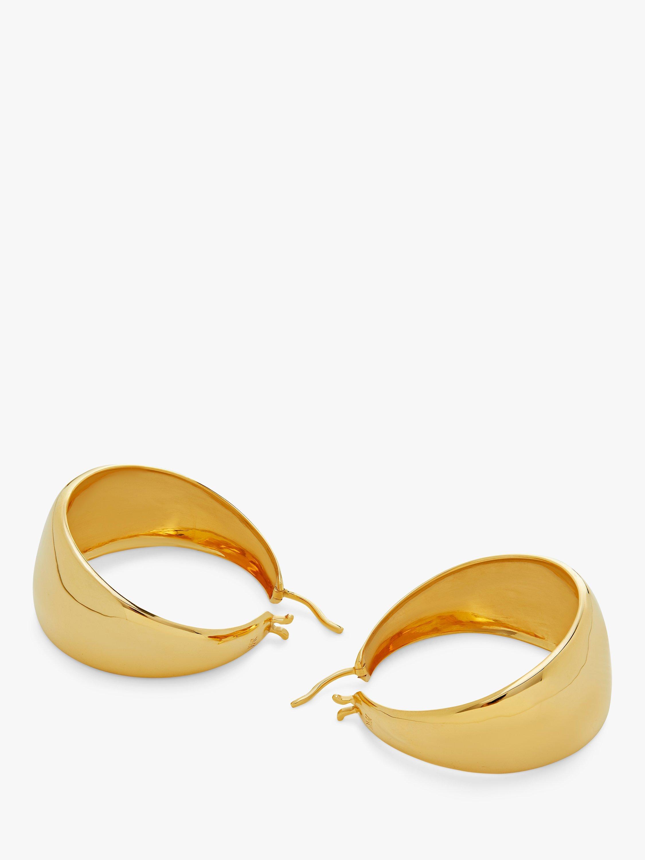 Product image 2 of 5, which shows Monica Vinader x Kate Young Hoop Earrings, Gold