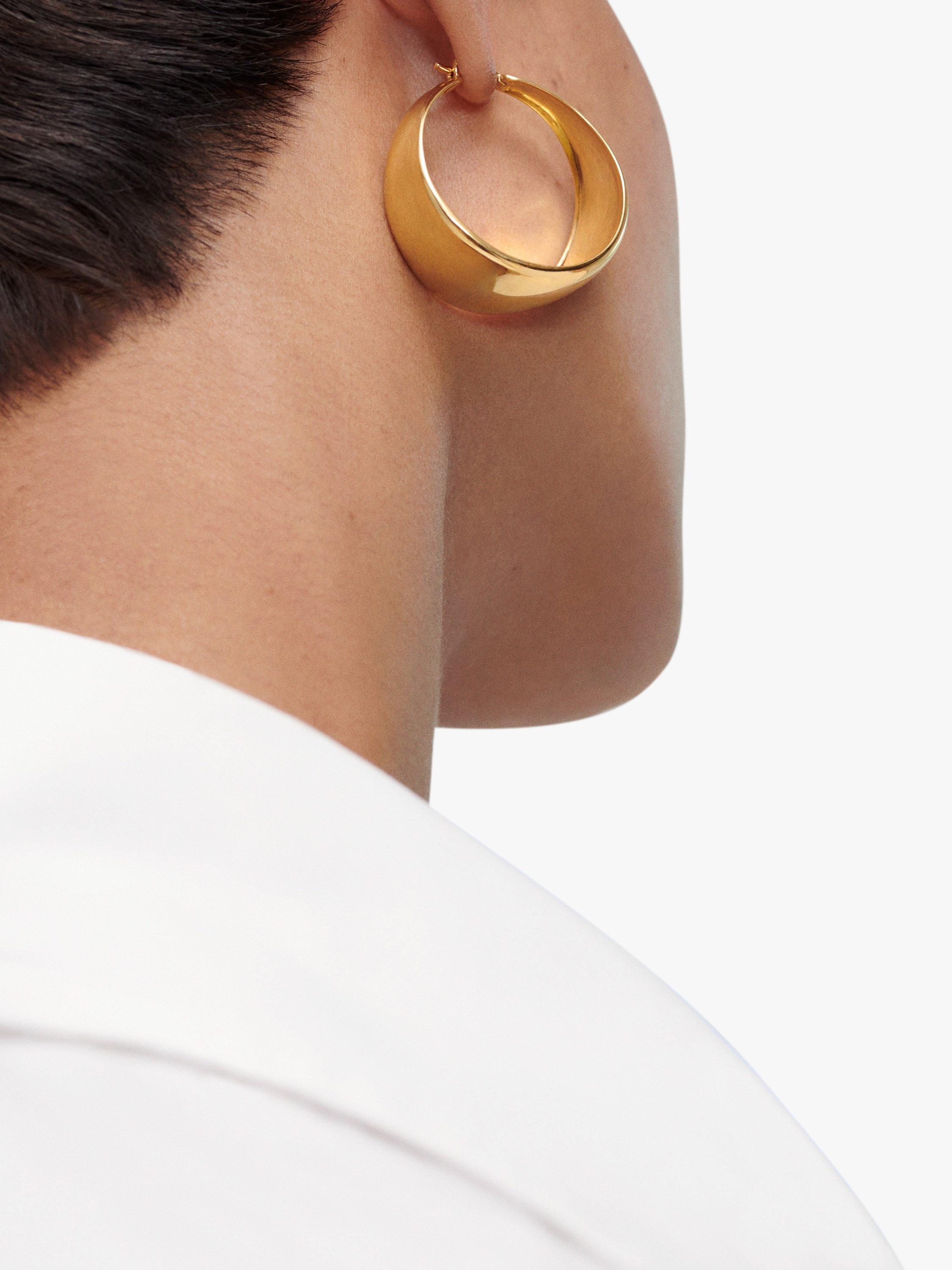 Product image 4 of 5, which shows Monica Vinader x Kate Young Hoop Earrings, Gold