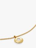 Monica Vinader Personalisable Round Birthstone Pendant Necklace, Diamond/April