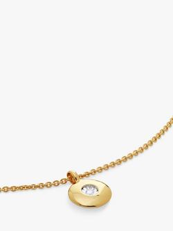 Monica Vinader Personalisable Round Birthstone Pendant Necklace - view 2, Diamond/April