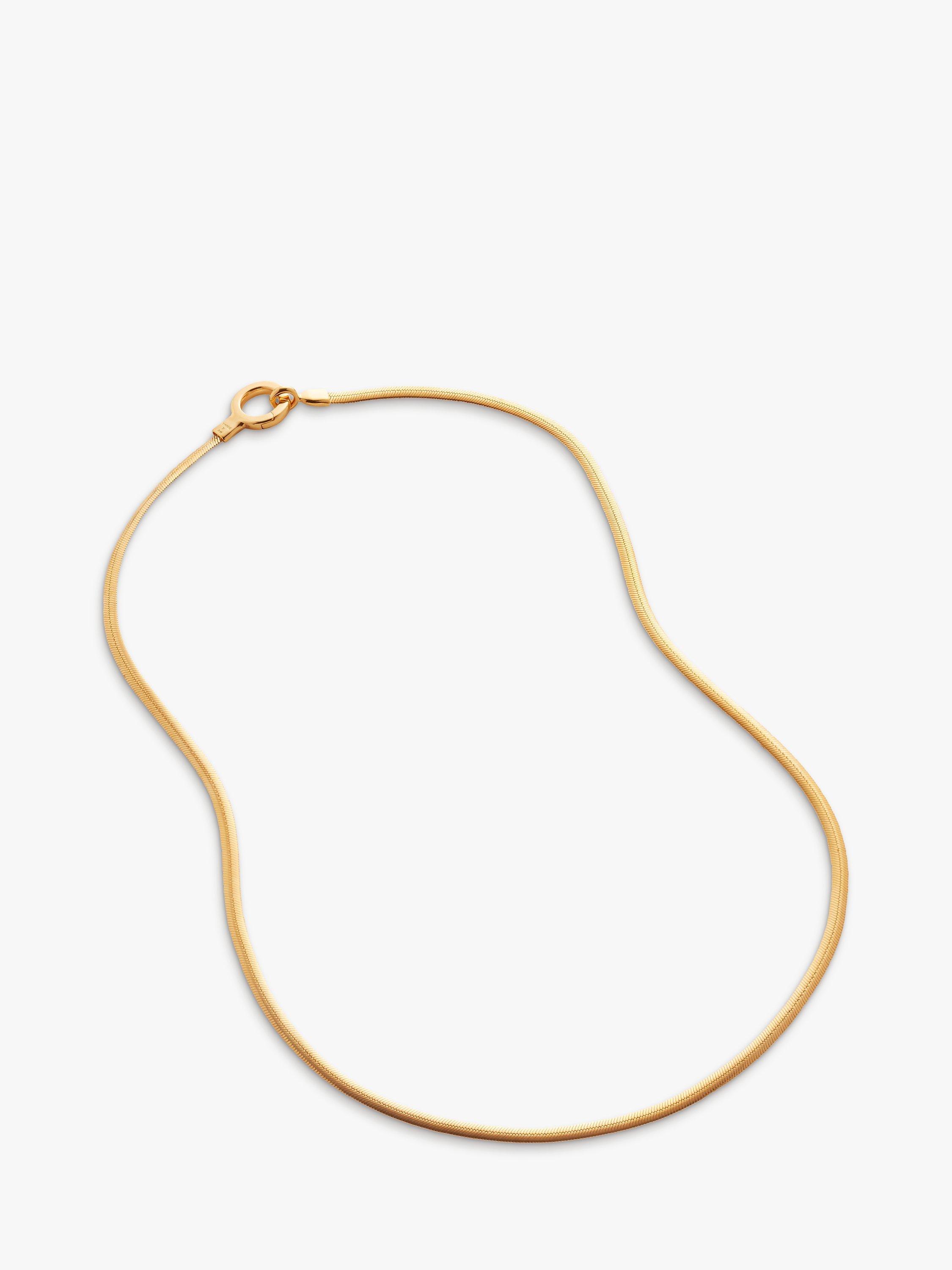Product image 1 of 4, which shows Monica Vinader Snake Chain Necklace, Gold