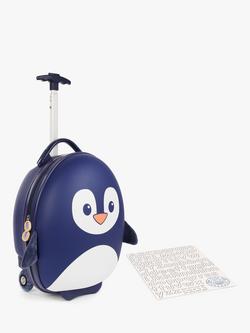 boppi Tiny Trekker Penguin 2 Wheel Cabin Suitcase, 17L, Navy, Navy