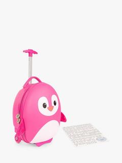 boppi Tiny Trekker Penguin 2 Wheel Cabin Suitcase, 17L, Pink