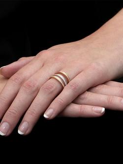 London Road 18ct White Gold Portobello Raindrop Diamond Half Eternity Ring - view 2, Silver