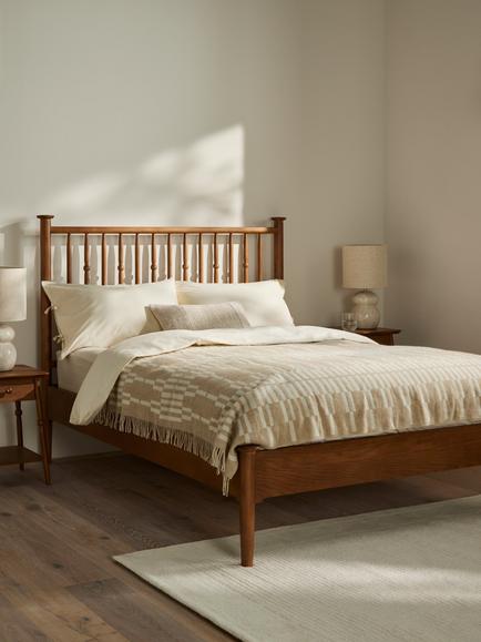 John Lewis Edwin Bed Frame, Double, Stained Oak - view 2, Stained Oak