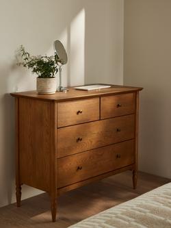 John Edwin 2+2 Drawer Chest, Stained Oak - view 2, Stained Oak