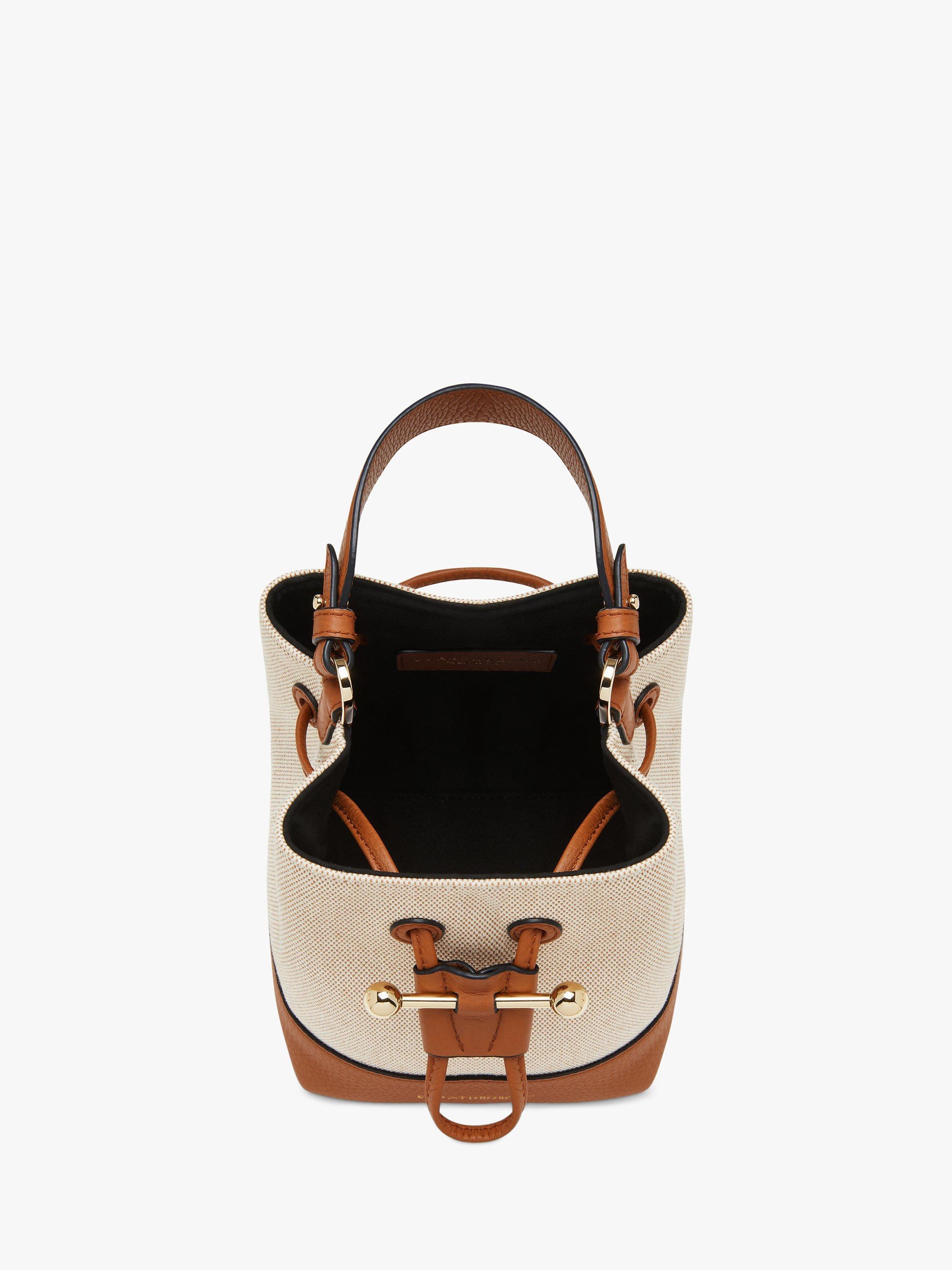 Strathberry Lana Osette Bucket Bag, Ecru/Tan