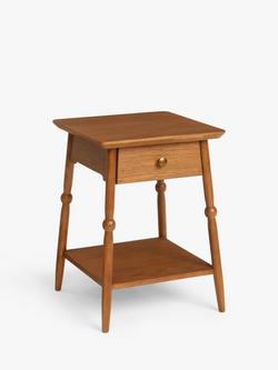 John Lewis Edwin 1 Drawer Bedside Table, Stained Oak, Stained Oak