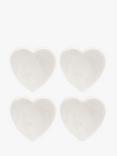 Culinary Concepts Marble Heart Coaster, Set of 4, White