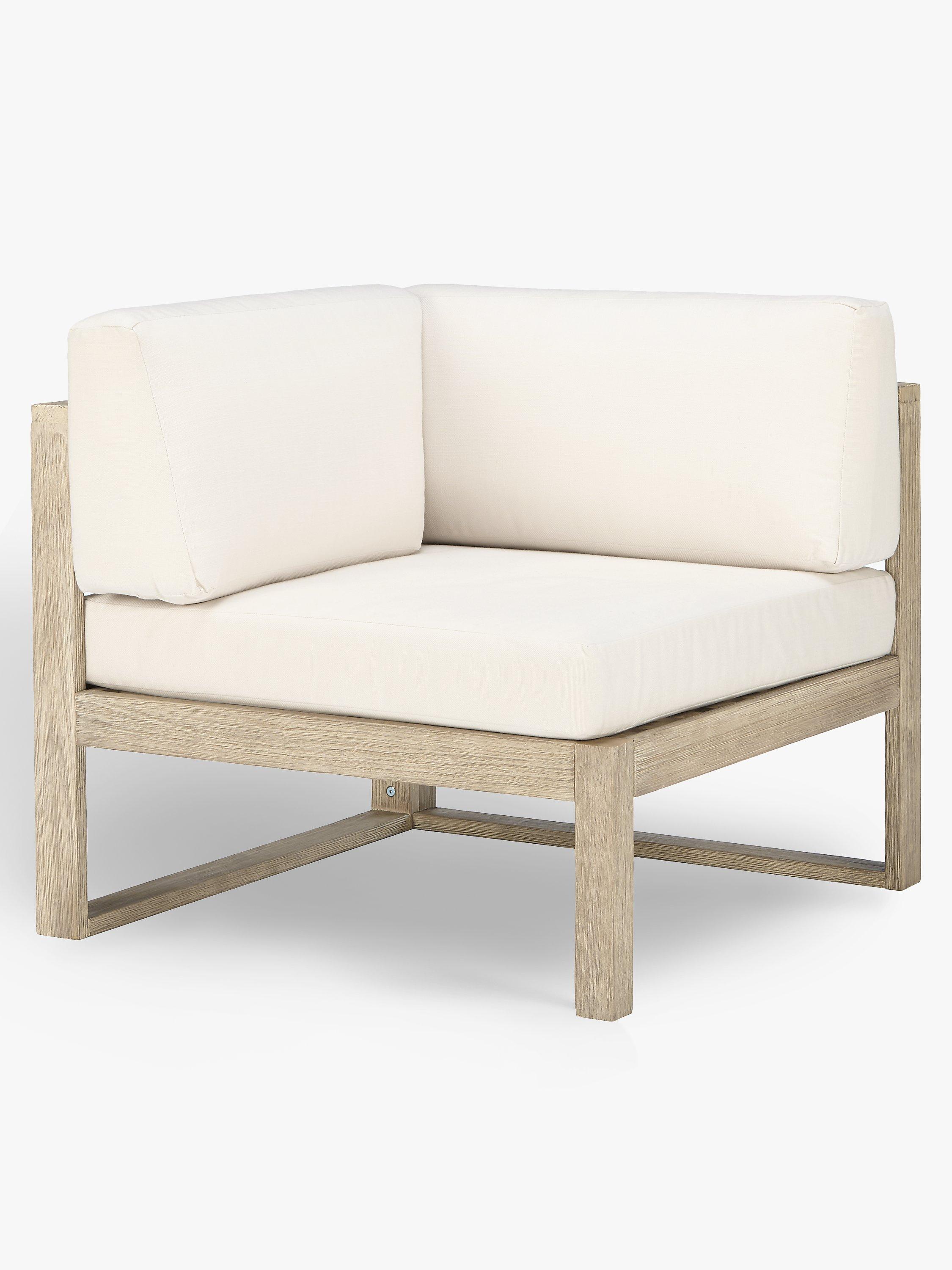 John Lewis St Ives Garden Corner Chair Section with Cushions FSC Certified Eucalyptus Wood Natural