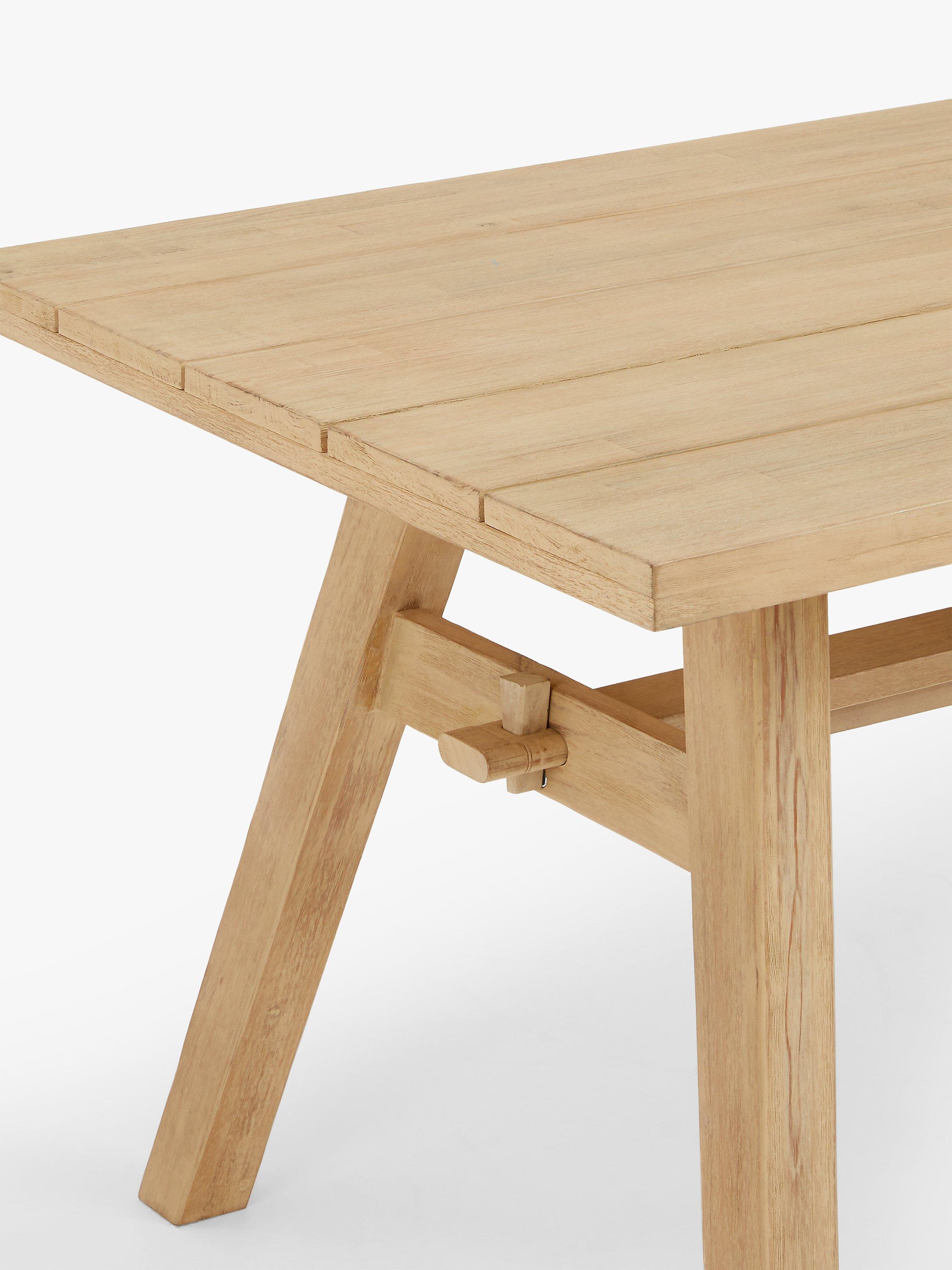 John Lewis Burford Rectangular Garden Dining Table 190cm FSC Certified Acacia Wood Natural