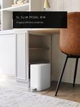 simplehuman Slim Pedal Bin, 5L, White