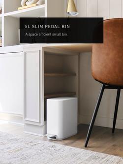 Simplehuman Slim Pedal Bin, 5L - view 2, White