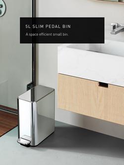 Simplehuman Slim Pedal Bin, 5L - view 2, Brushed Stainless Steel