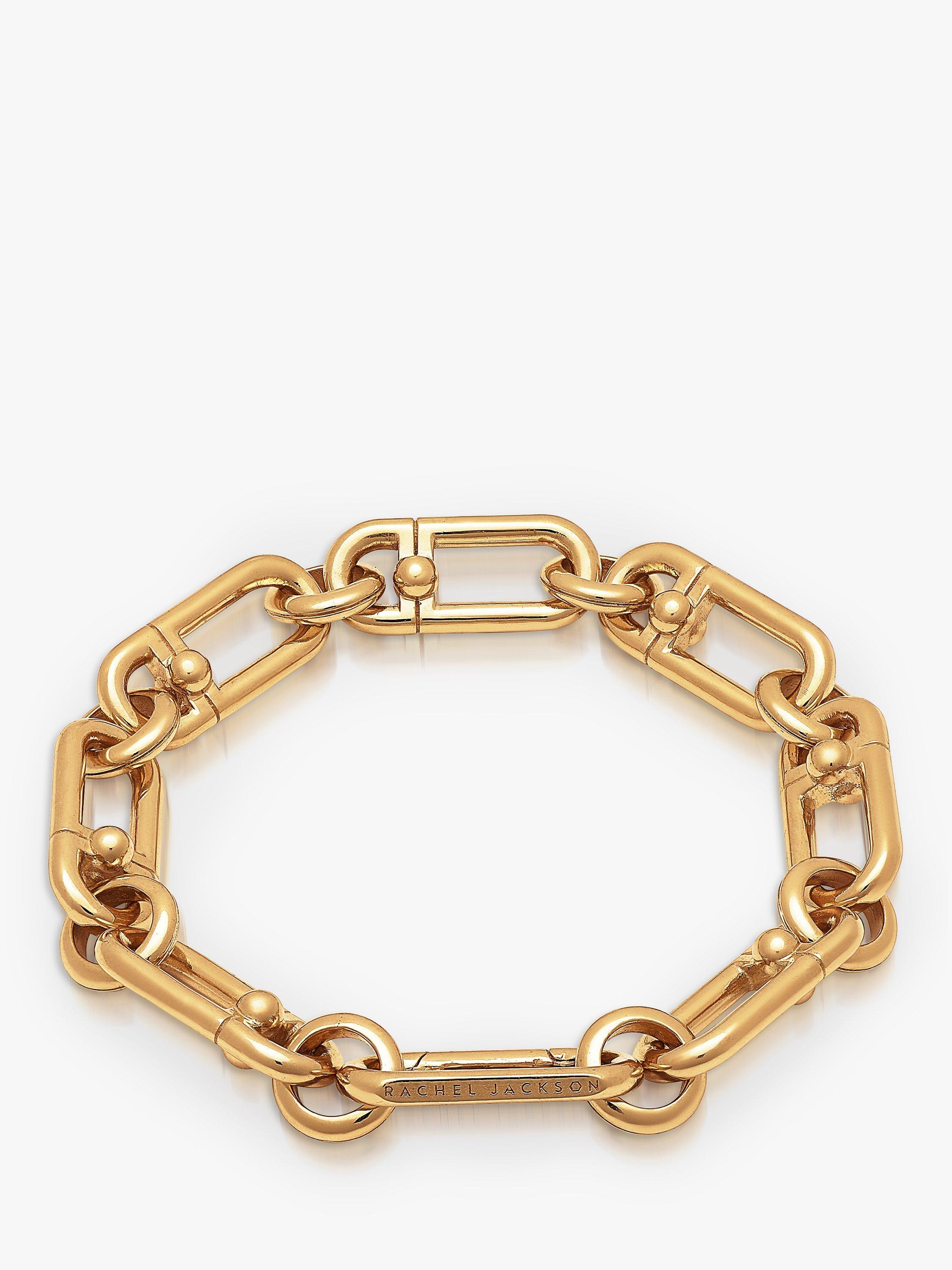 Product image 1 of 5, which shows Rachel Jackson London Statement Stellar Hardware Chain Bracelet, Gold