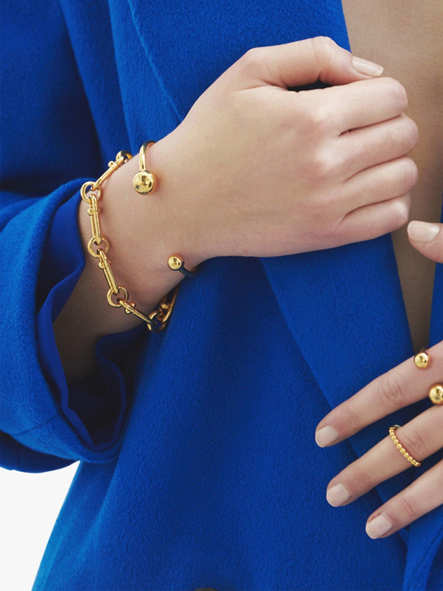 Product image 2 of 5, which shows Rachel Jackson London Statement Stellar Hardware Chain Bracelet, Gold