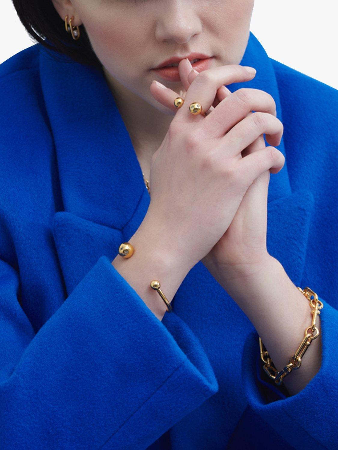 Product image 4 of 5, which shows Rachel Jackson London Statement Stellar Hardware Chain Bracelet, Gold