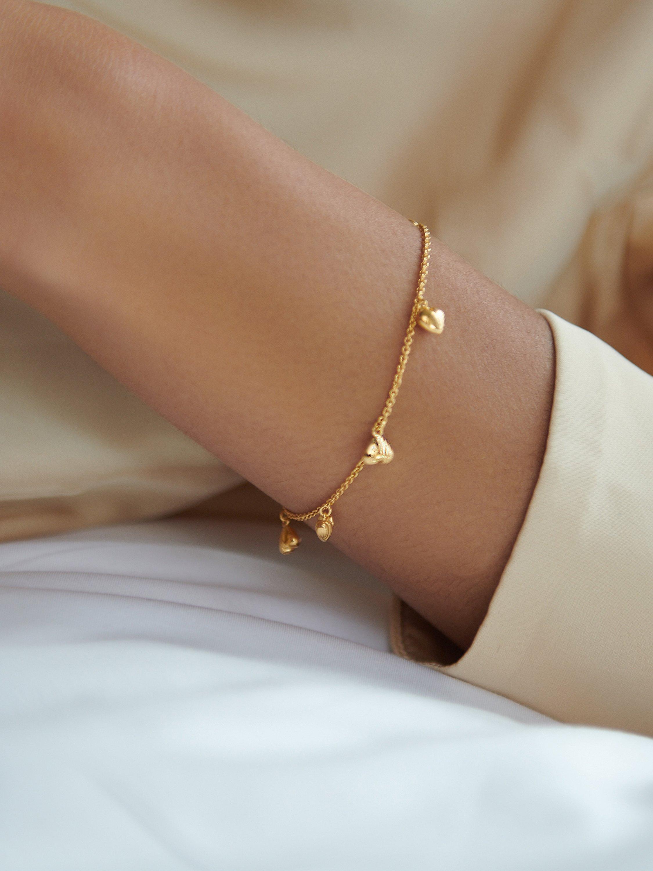 Product image 3 of 4, which shows Rachel Jackson London Untamed Deco Hearts Bracelet, Gold