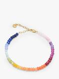 Rachel Jackson London Rainbow Happy Face Gemstone Bracelet, Gold/Multi