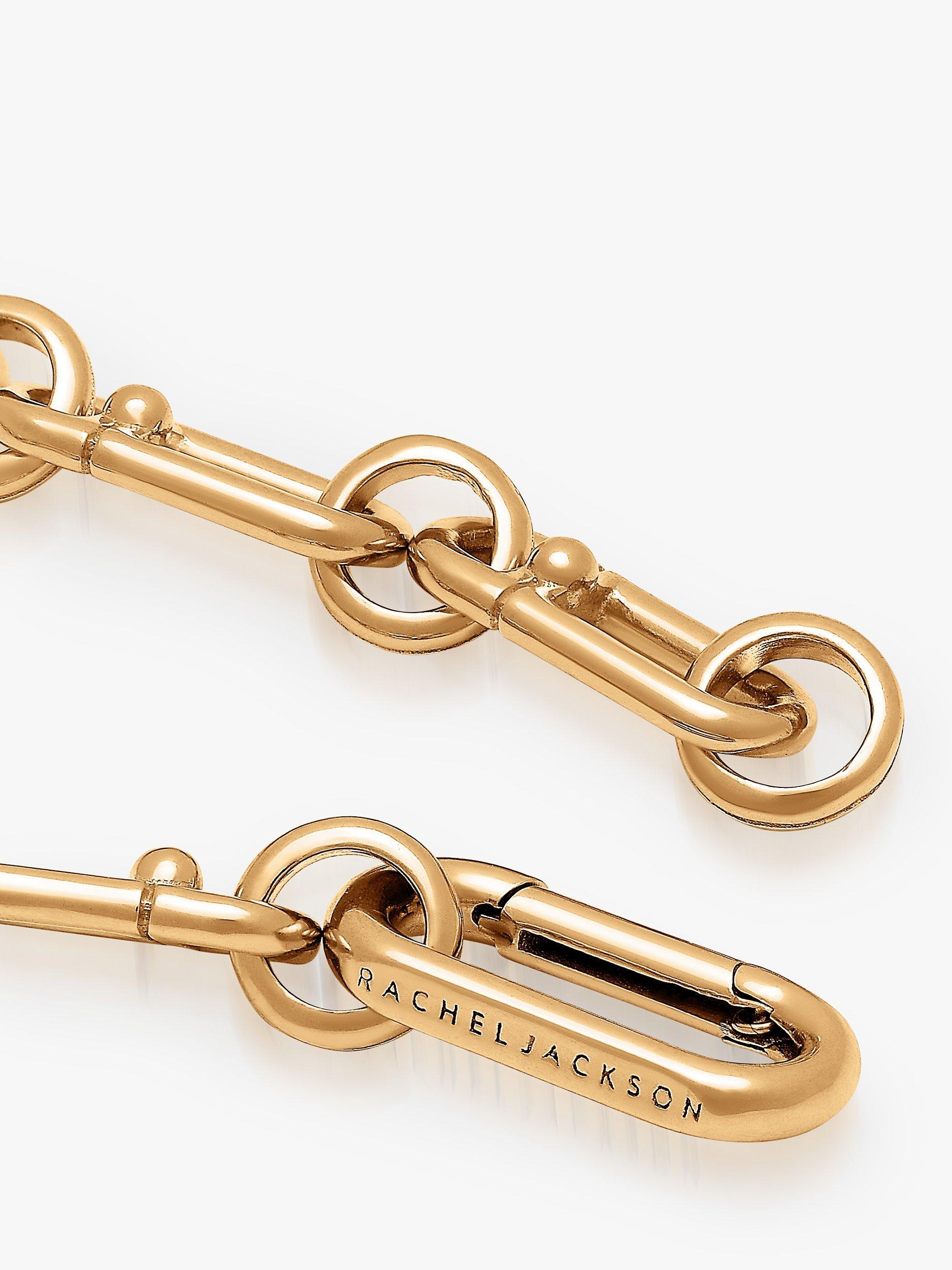 Product image 2 of 5, which shows Rachel Jackson London Medium Stellar Hardware Chain Bracelet, Gold