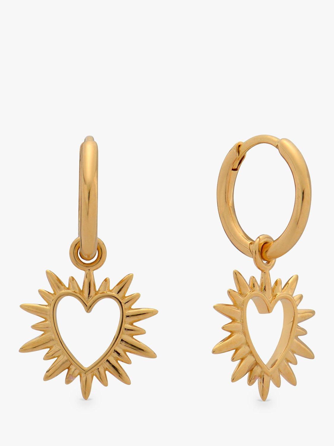 Product image 1 of 3, which shows Rachel Jackson London Electric Love Huggie Hoop Earrings, Gold