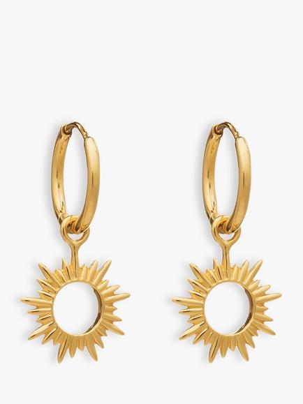 Rachel Jackson London Eternal Sun Mini Hoop Earrings, Gold