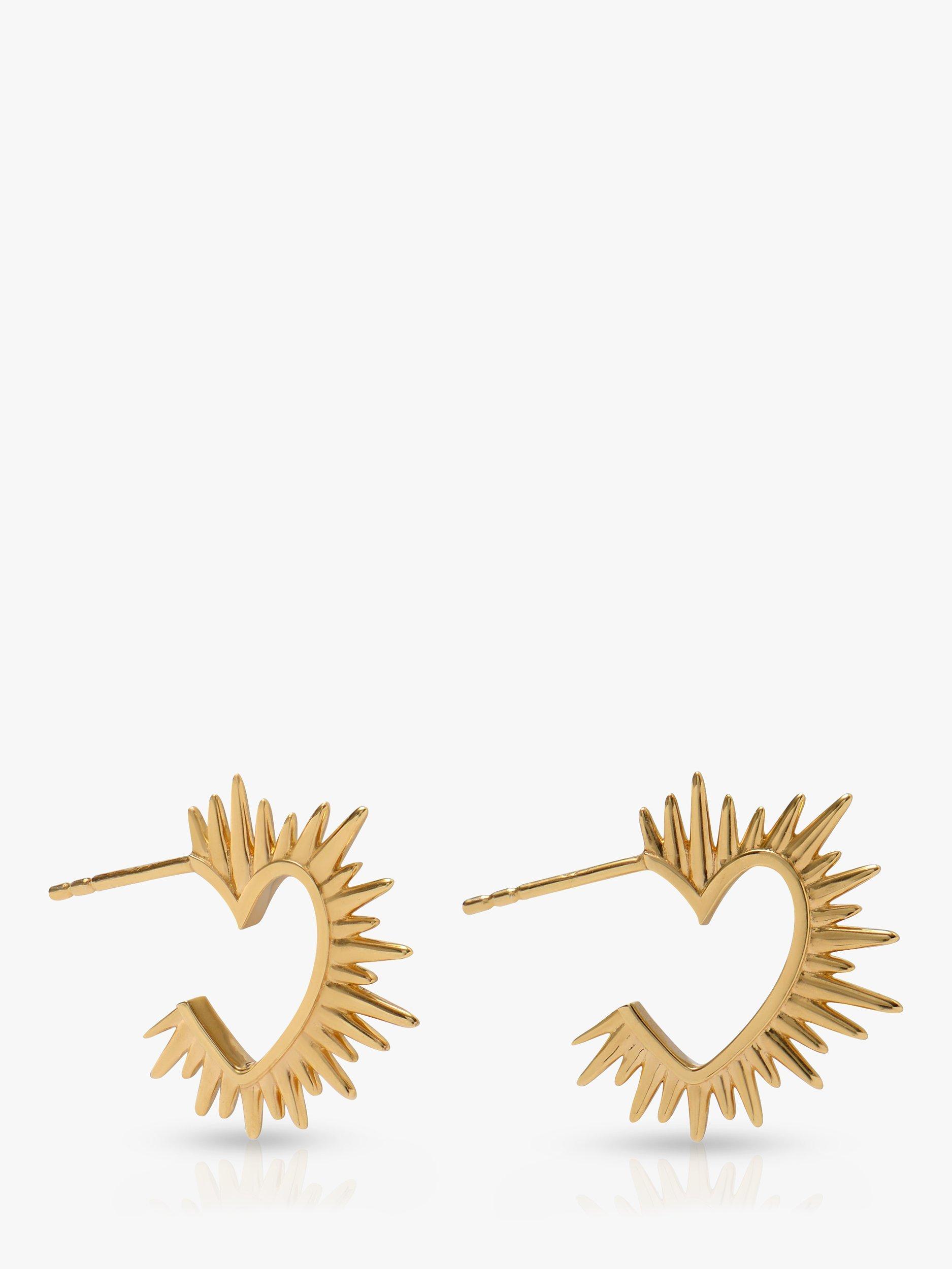 Product image 1 of 4, which shows Rachel Jackson London Electric Love Heart Hoop Earrings, Gold