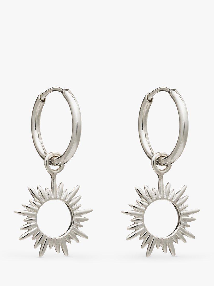 Product image 1 of 3, which shows Rachel Jackson London Eternal Sun Mini Hoop Earrings, Silver