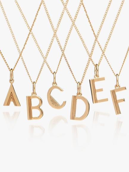 Rachel Jackson London Initial Necklace, Gold - view 2, Gold