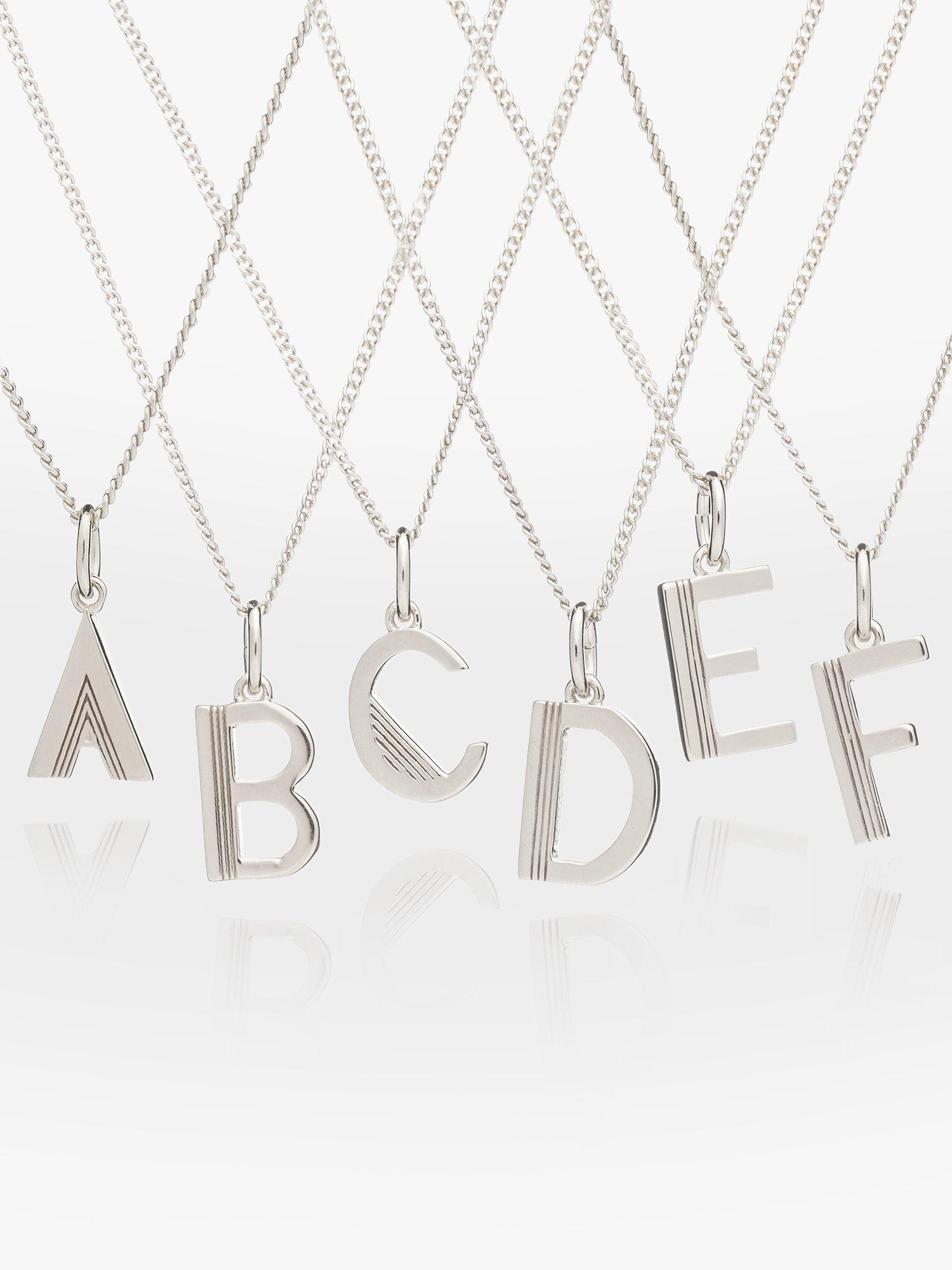 Rachel Jackson London Initial Necklace, Silver, U