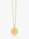 Rachel Jackson London Personalised Zodiac Art Coin Necklace, Gold