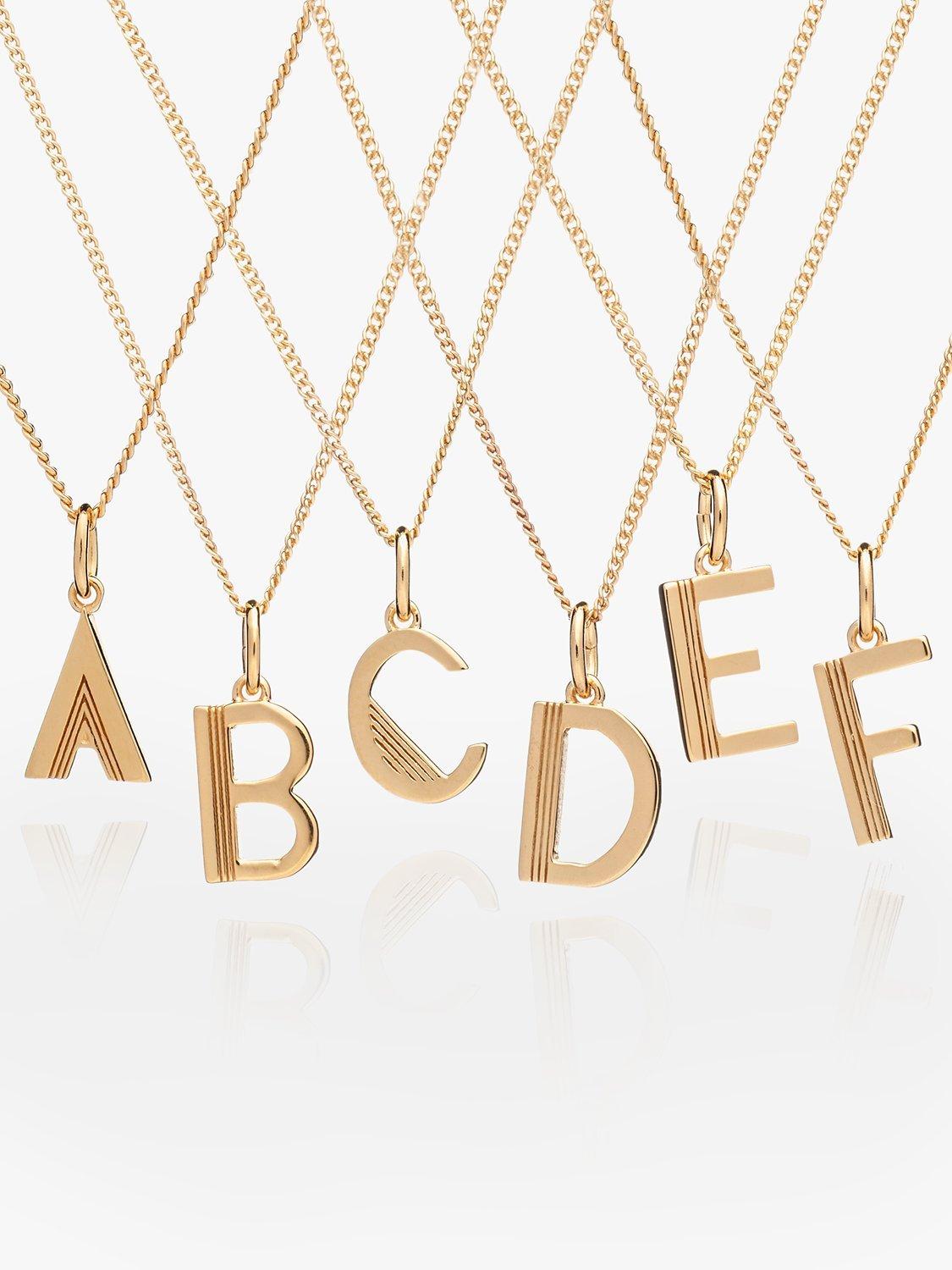 Product image 3 of 4, which shows Rachel Jackson London Initial Necklace, Gold, R