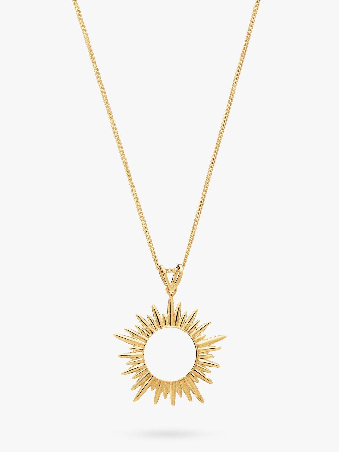 Rachel Jackson London Electric Goddess Medium Sun Necklace, Gold