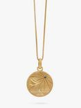 Rachel Jackson London Personalised Elements Air Art Coin Pendant Necklace, Gold