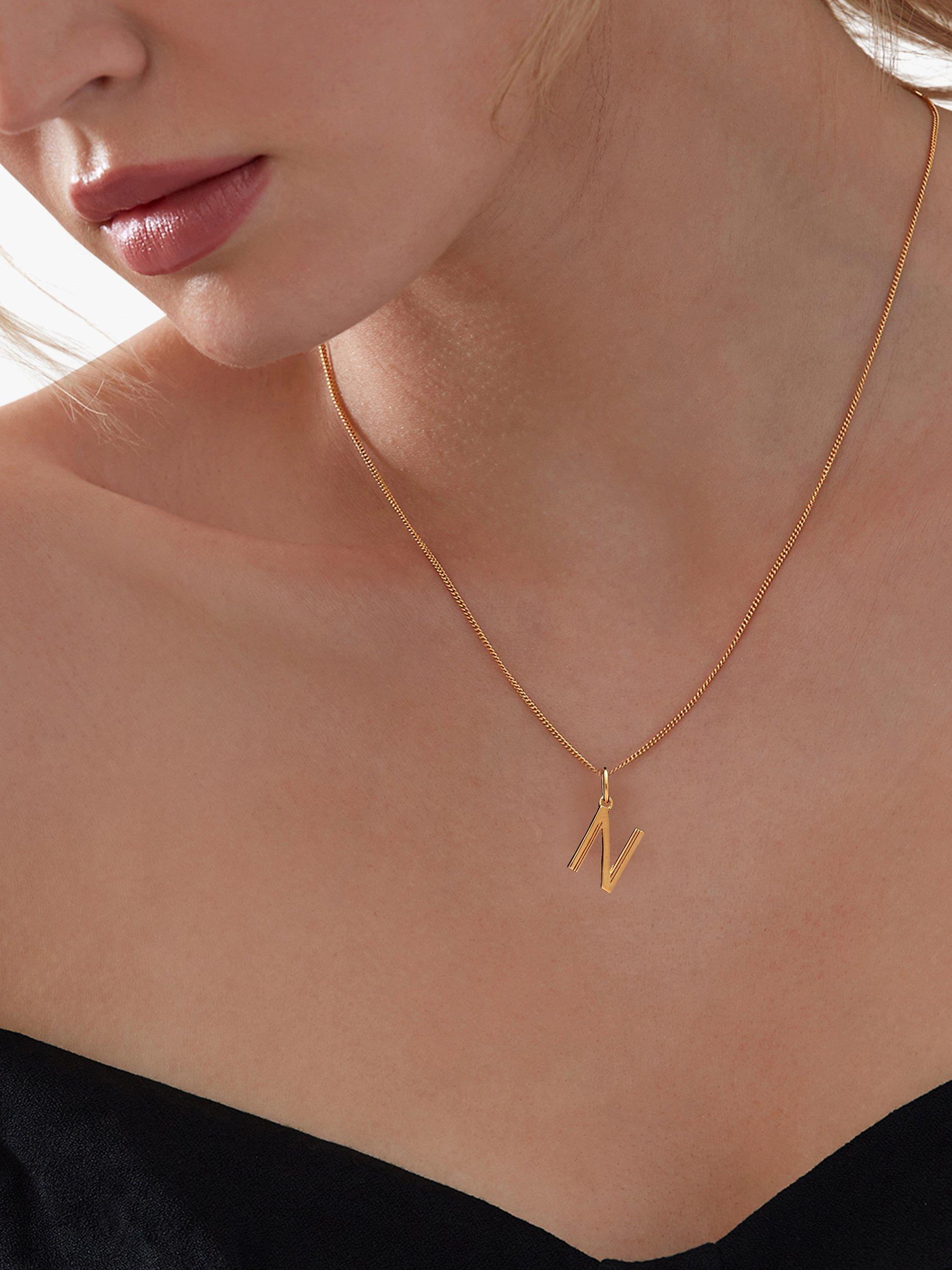 Product image 3 of 4, which shows Rachel Jackson London Initial Necklace, Gold, N