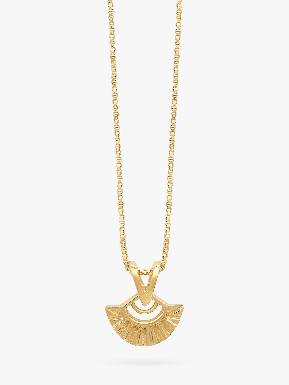 Rachel Jackson London Mini Deco Fan Necklace, Gold
