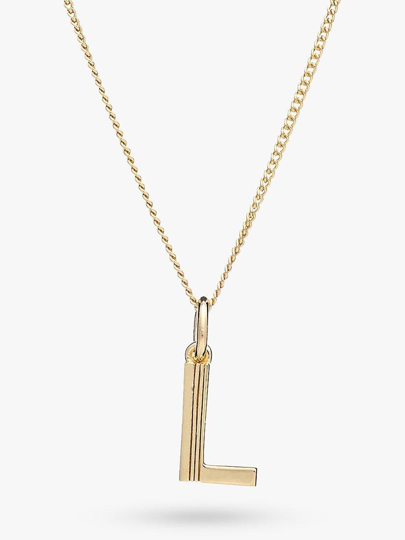 Product image 1 of 4, which shows Rachel Jackson London Initial Necklace, Gold, L