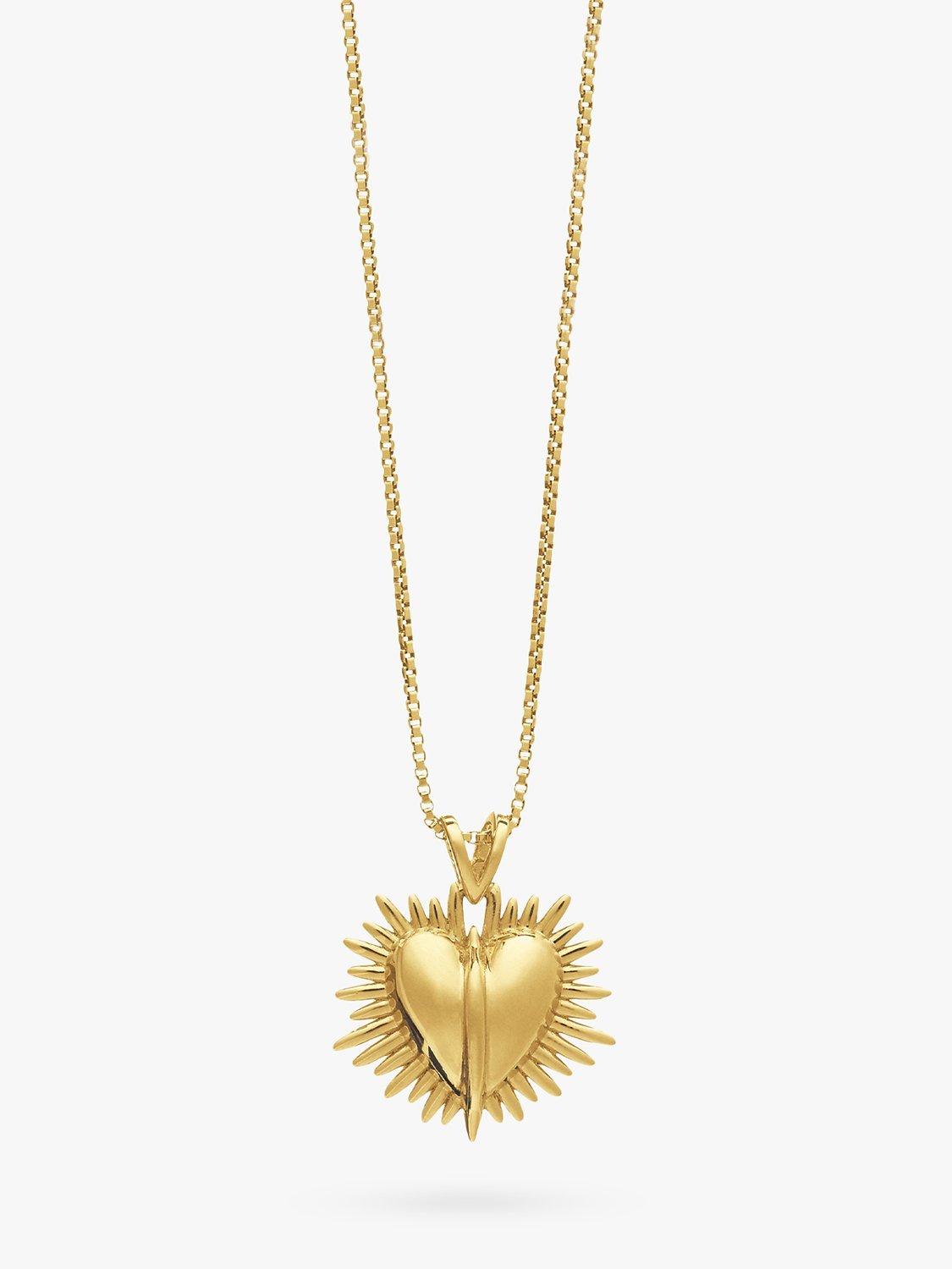 Product image 1 of 5, which shows Rachel Jackson London Personalised Untamed Love Electric Art Deco Heart Necklace, Gold