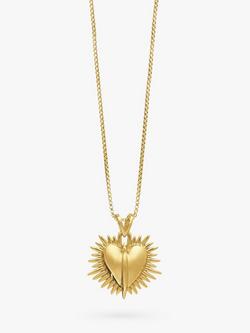 Rachel Jackson London Personalised Untamed Love Electric Art Deco Heart Necklace, Gold, Gold